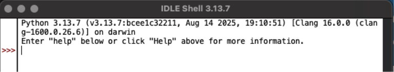 IDLE Shell på macOS