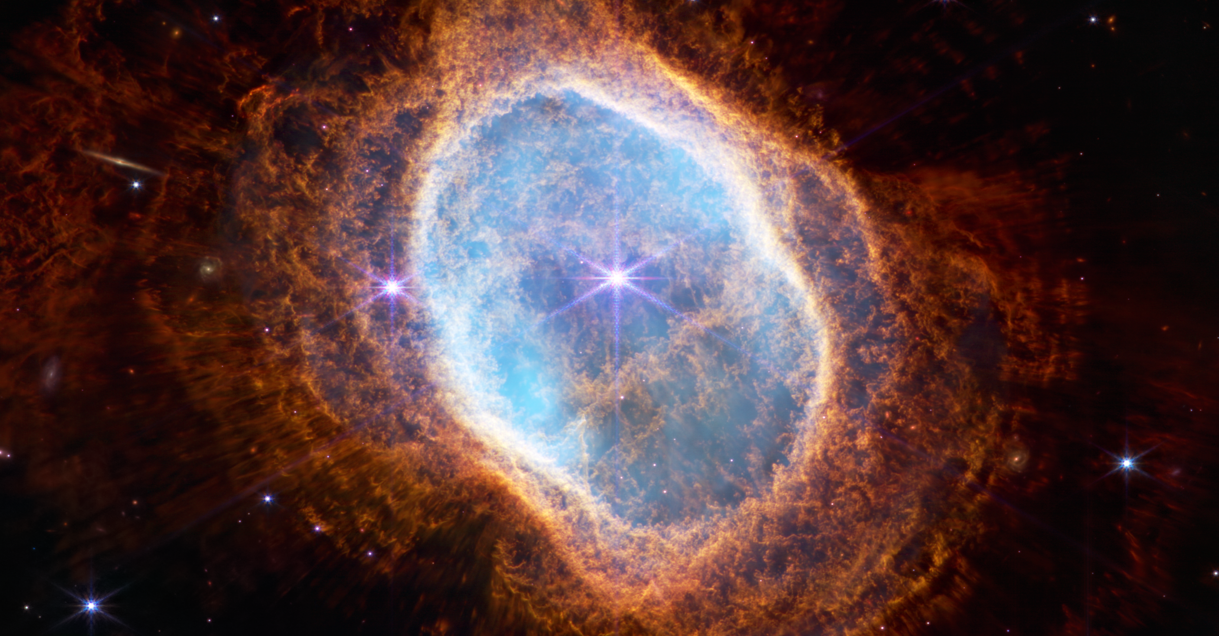 Södra ringnebulosan fotograferad av James Webb-teleskopet.