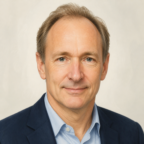 Illustrerat porträtt av Tim Berners-Lee